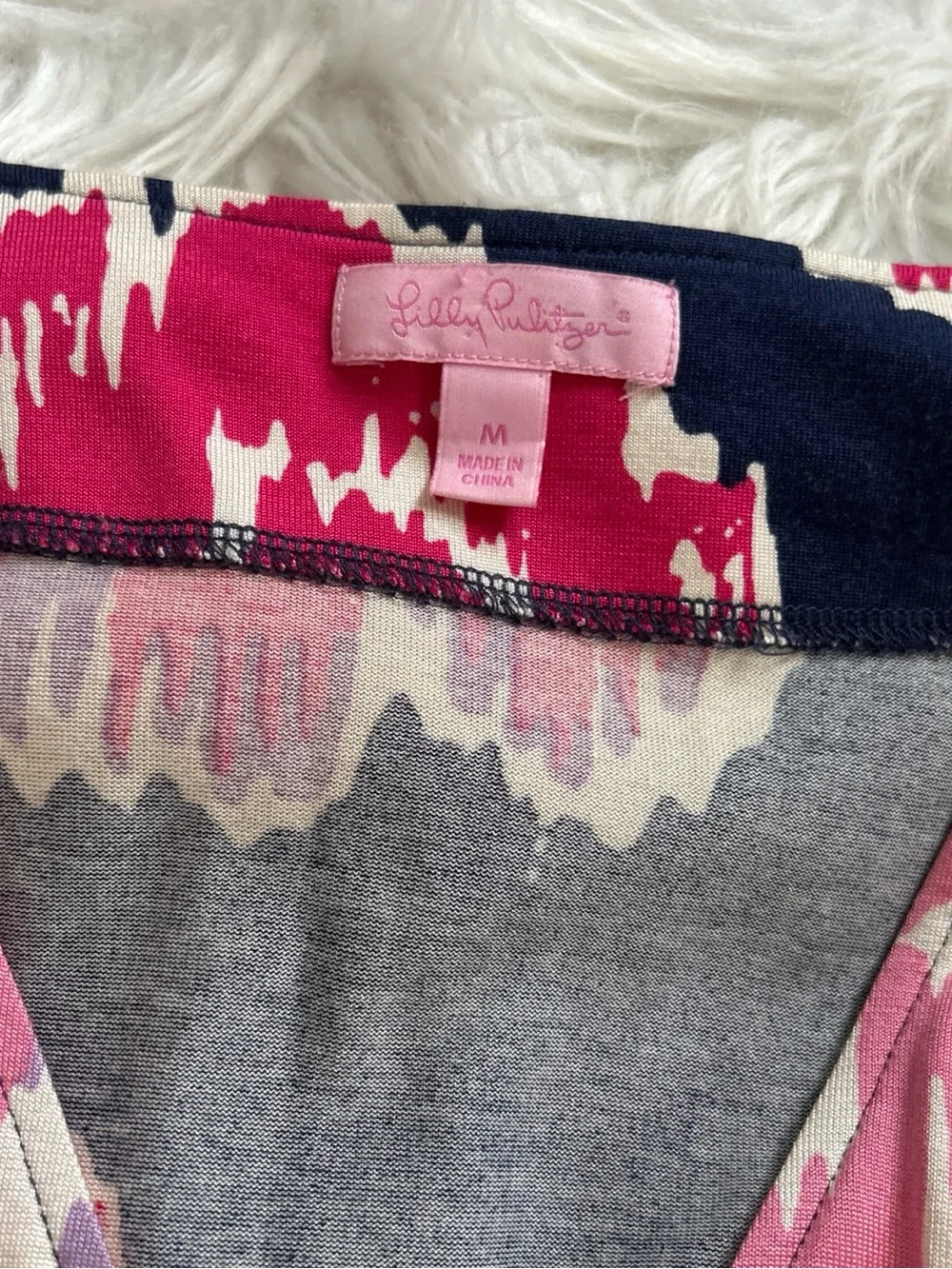 Lilly Pulitzer Pink & Navy Floral faux Wrap dress